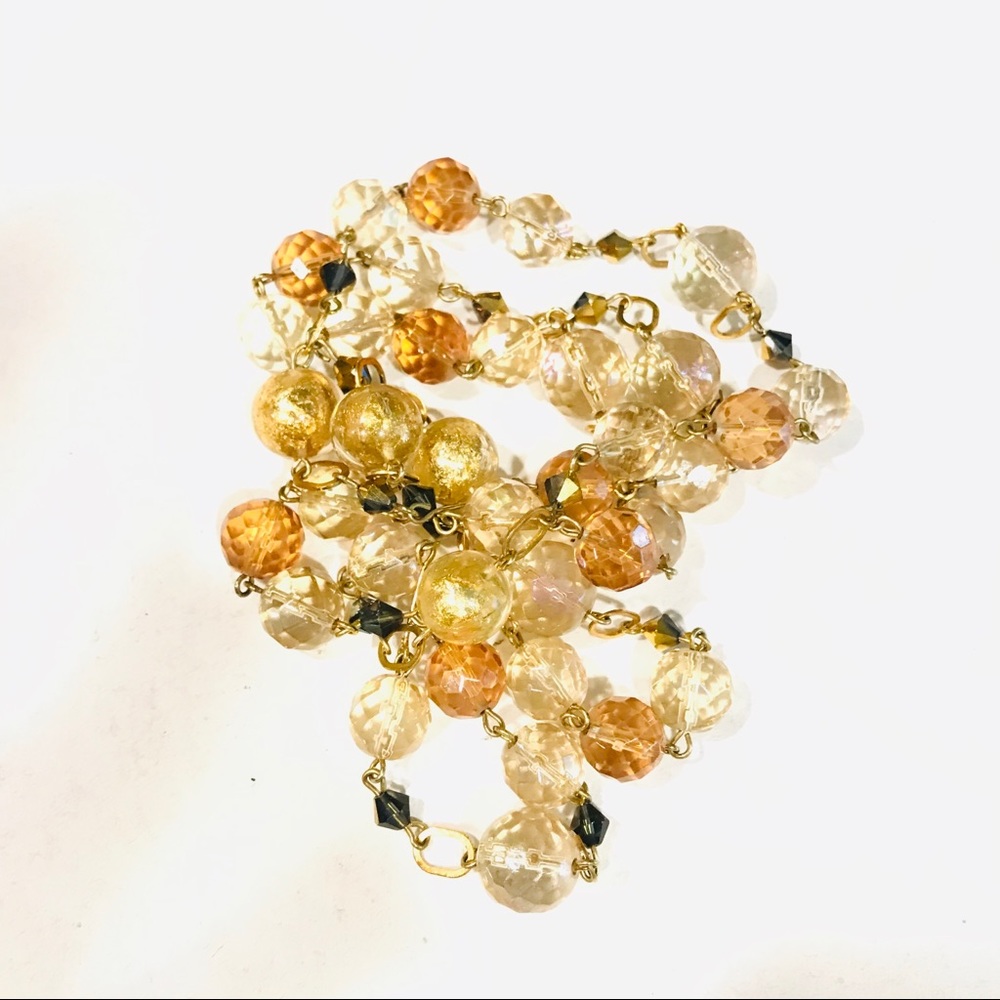 Long Beaded Statement Bib Necklace - image 5